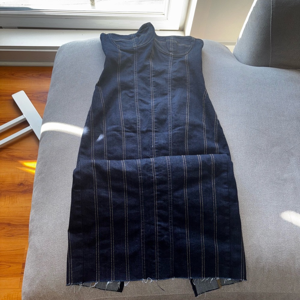Zara Denim Blue Strapless Dress
